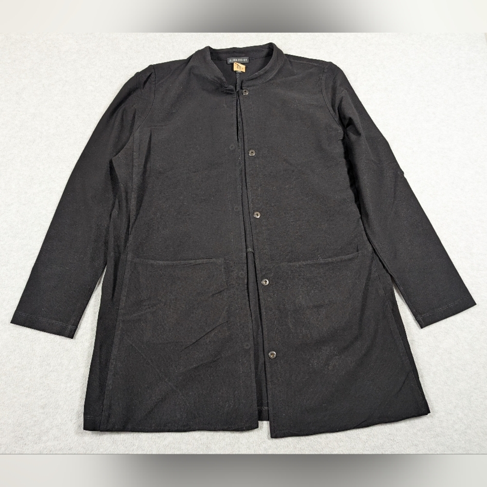 Eileen Fisher Snap Button Crepe Stretch‎ Medium Jacket
